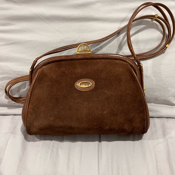 GUCCI Brown Suede vintage shoulder bag - Picture 1 of 16